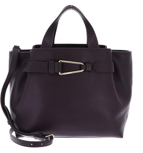Coccinelle Leder Schultertasche Malory Handbag Grained Leather Prune dunkelviolett von Coccinelle