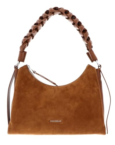 Coccinelle Leder Schultertasche Suede Bimaterial Shoulderbag Cognac/Cognac hellbraun von Coccinelle