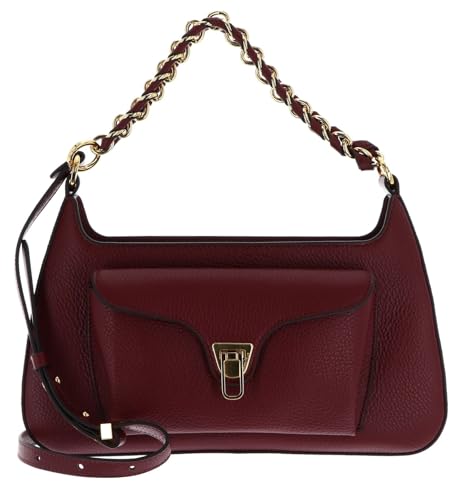 Coccinelle Leder Schultertasche Umhängetasche Beat Generatio Shoulder Bag Ribes beere von Coccinelle