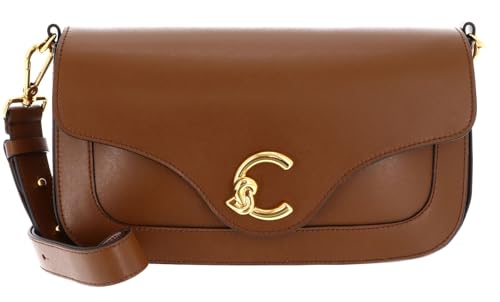 Coccinelle Leder Schultertasche Umhängetasche C-Me Calf Shoulder Bag Cognac braun von Coccinelle
