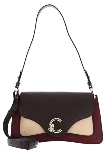 Coccinelle Leder Schultertasche Umhängetasche C-Me Tricolor Handbag Ribe/Brun/Betul mehrfarbig von Coccinelle