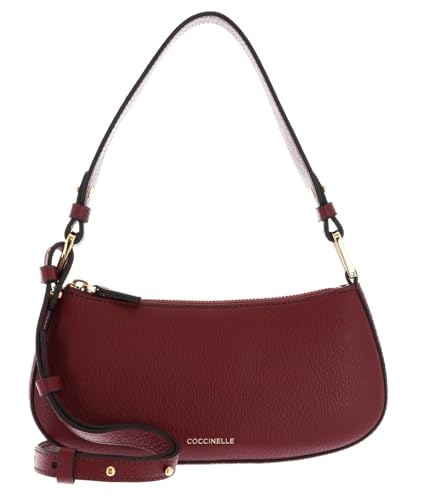Coccinelle Leder Schultertasche Umhängetasche Merveille Mini Bag Ribes beere von Coccinelle