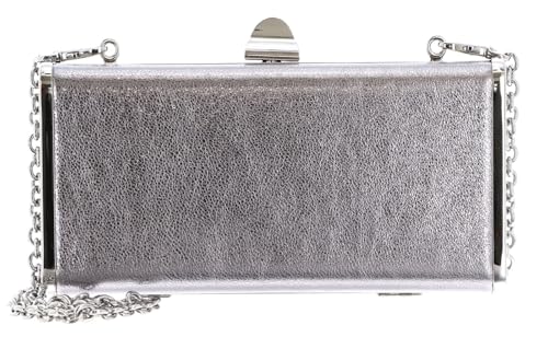 Coccinelle Leder Umhängetasche Abendtasche Liv Handbag Smooth Leather Steel silberfarben von Coccinelle