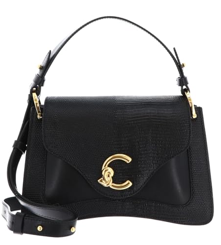 Coccinelle Leder Umhängetasche Handtasche C-Me Bimaterial Handbag Noir/Noir schwarz von Coccinelle