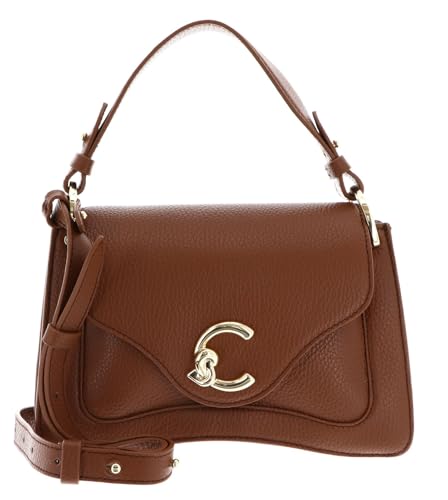 Coccinelle Leder Umhängetasche Handtasche C-Me Grained Leather Handbag Cognac braun von Coccinelle