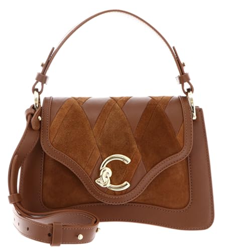 Coccinelle Leder Umhängetasche Handtasche C-Me N.Geo.Pat Handbag Cognac/Cognac hellbraun von Coccinelle