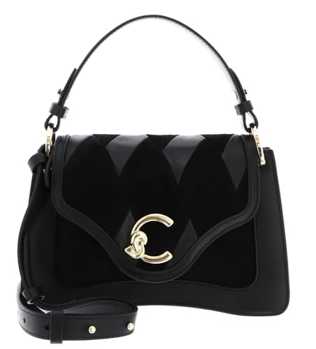 Coccinelle Leder Umhängetasche Handtasche C-Me N.Geo.Pat Handbag Noir/Noir schwarz von Coccinelle