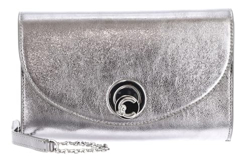 Coccinelle Leder Umhängetasche Nikla Smooth Handbag Smooth Leather Steel silberfarben von Coccinelle