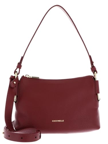 Coccinelle Leder Umhängetasche Schultertasche Rebekka Mini Bag Grained Leather Ribes beere von Coccinelle