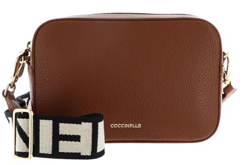 Coccinelle Leder Umhängetasche Tebe Crossover Bag Cognac braun von Coccinelle