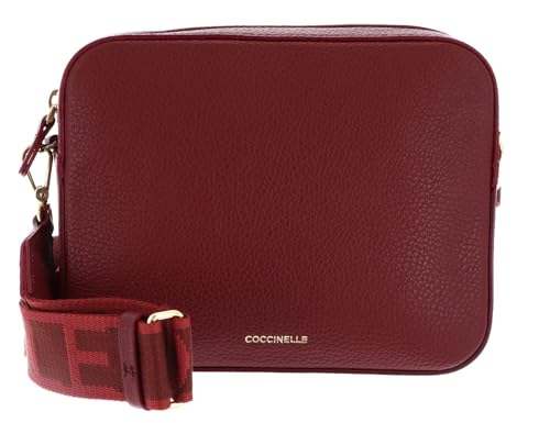 Coccinelle Leder Umhängetasche Tebe Crossover Bag Ribes beere von Coccinelle