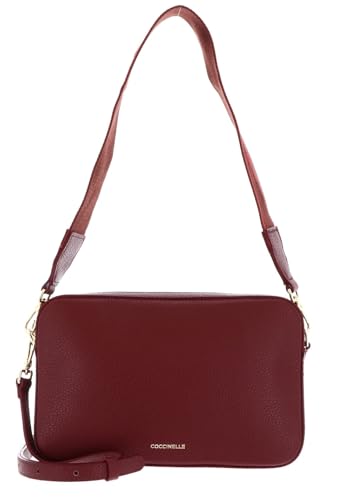 Coccinelle Leder Umhängetasche Tebe Mini Bag Grained Leather Ribes beere von Coccinelle