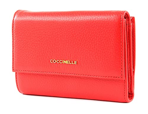 Coccinelle Metallic Soft Flap Wallet Polish Red von Coccinelle