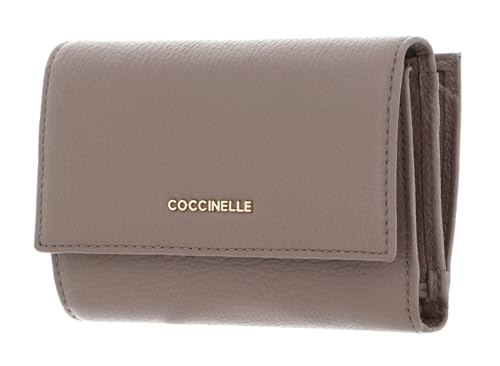 COCCINELLE Metallic Soft Wallet Grainy Leather Warm Taupe von Coccinelle