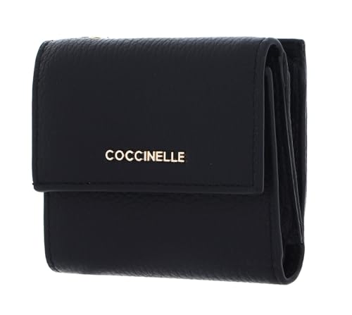 Coccinelle Metallic Soft Wallet Grained Leather Noir von Coccinelle