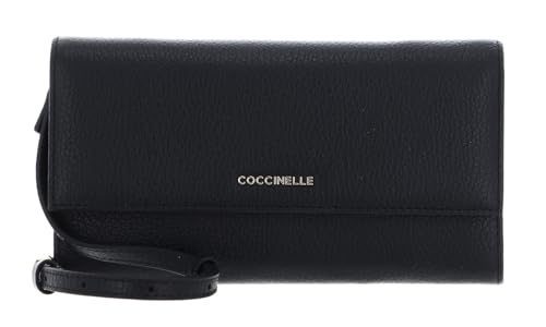 Coccinelle Metallic Soft Mini Bag Wallet Grained Leather Noir von Coccinelle