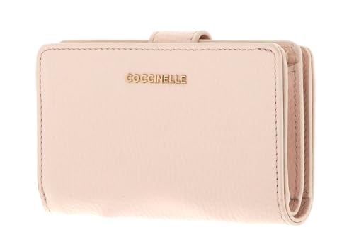 Coccinelle Metallic Soft Mini Wallet Grained Leather Creamy Pink von COCCINELLE