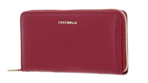 Coccinelle Metallic Soft Wallet Grained Leather Garnet Red von Coccinelle