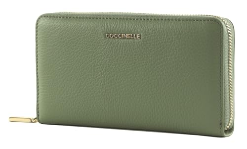 Coccinelle Metallic Soft Wallet Grained Leather Greenery von Coccinelle