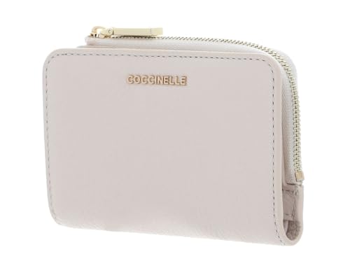 Coccinelle Metallic Soft Wallet Grained Leather Lambskin White von COCCINELLE