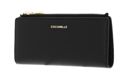 Coccinelle Metallic Soft Wallet Grained Leather Noir von Coccinelle