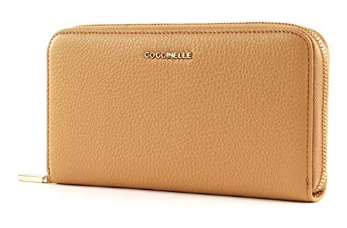 Coccinelle Metallic Soft Zip Around Wallet Warm Beige von Coccinelle