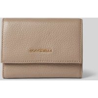 Coccinelle Portemonnaie mit Label-Detail Modell 'METALLIC SOFT' in Taupe, Größe 1 von Coccinelle
