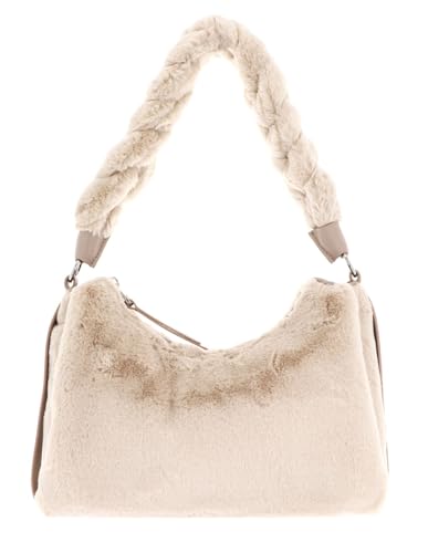 Coccinelle Schultertasche Boheme Synthetic Fur Shoulder Bag Natural/Rosette beige von Coccinelle