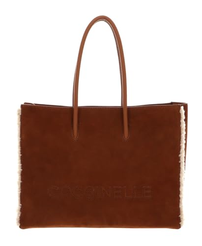Coccinelle Myrtha Eco Shearling Suede Leather Shoulder Bag Natural/Cuir von Coccinelle