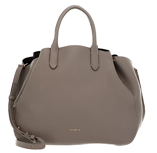 Coccinelle Soft Wear Handbag Double Grainy Leather Warm Taupe/Coff von Coccinelle