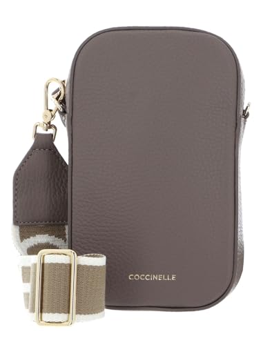 Coccinelle Tebe Hi-Tech Accessoire Grained Leather Warm Taupe von COCCINELLE