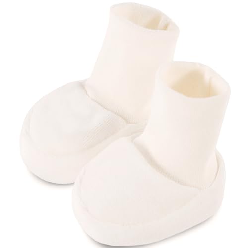 Coccoliamo - Babyschuhe, Weiß – Schuhe für EIN Neugeborenes, Kleine Kinder Schuhe, Gestrickte Babyschuhe, Unisex, Mädchen, Junge, 0-6 Monate von Coccoliamo
