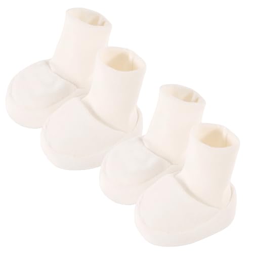 Coccoliamo - Zwei Paar Babyschuhe, Weiß – Schuhe für EIN Neugeborenes, Kleine Kinder Schuhe, Gestrickte Babyschuhe, Unisex, Mädchen, Junge, 0-6 Monate von Coccoliamo