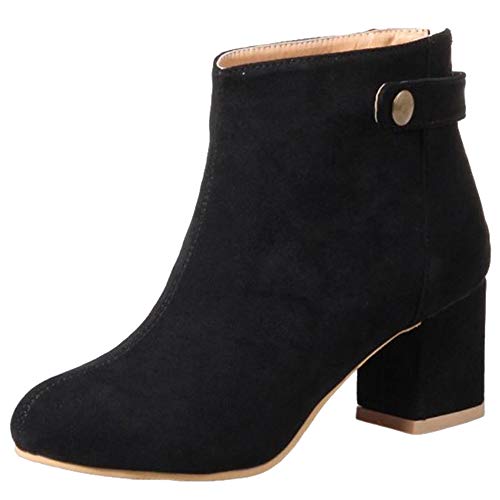 Cocey Casual Ankle Booties mit bequemem Blockabsatz und Abgerundeter Spitze (Schwarz, 41 EU) von Cocey