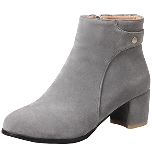 Cocey Damen Blockabsatz Stiefeletten (Grau, 45 EU) von Cocey