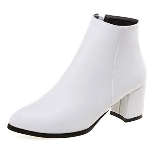 Cocey Damen Blockabsatz Stiefeletten (Weiß, 38 EU) von Cocey