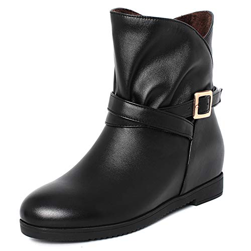 Cocey Damen Casual Ankle Boots mit Keilabsatz für Gehkomfort(PU Schwarz, 45EU) von Cocey