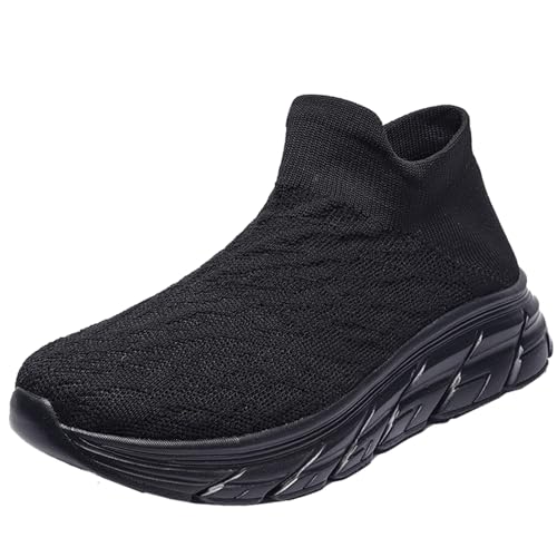Cocey Damen Dämpfung Trainer Leichte Laufschuhe Herren Slip-On Mode Outdoor Fitnessschuhe (Schwarz,39) von Cocey