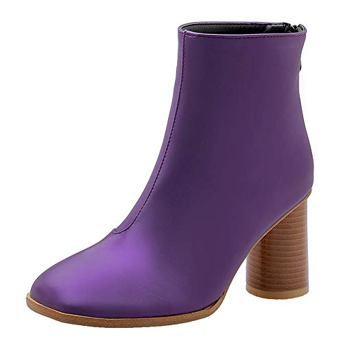 Cocey Damen Dress Reißverschluss Stiefeletten mit Blockabsatz (Violett, 39 EU) von Cocey