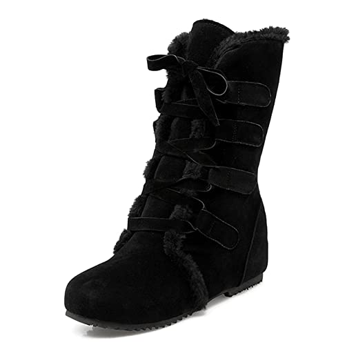 Cocey Damen Fashion Keilabsatz Stiefeletten Süß Winter Schuhe (Schwarz, 38 EU) von Cocey