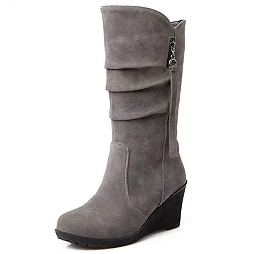 Cocey Damen Keilabsatz Langschaft Stiefel (Grau, 35 EU) von Cocey