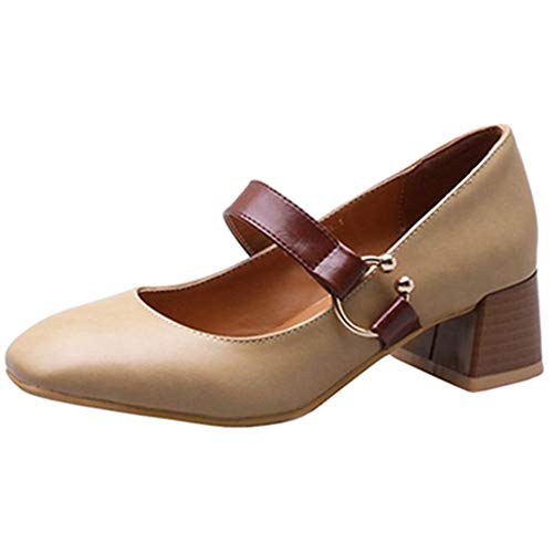 Cocey Damen Mary Jane Halbschuhe Blockabsatz Pumps (Apricose, 38 EU) von Cocey