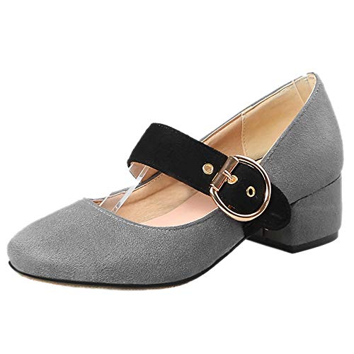 Cocey Damen Mary Jane Pumps mit Blockabsatz Datierung Schuhe (Grau, 38 EU) von Cocey