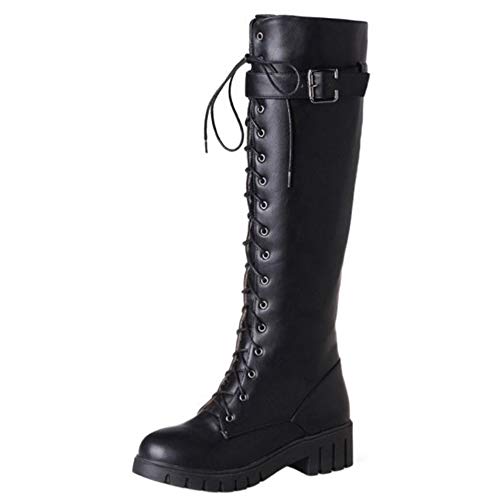 Cocey Damen Modisch Flach Langschaft Stiefel (Schwarz, 48 EU) von Cocey