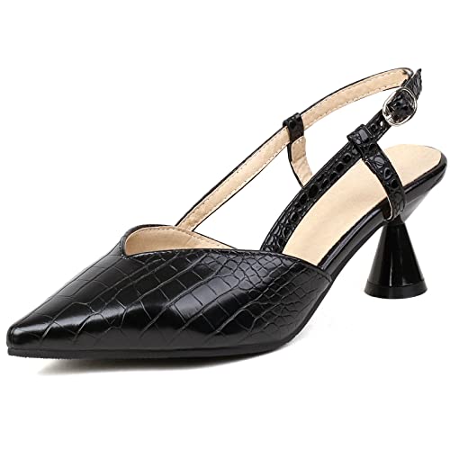 Cocey Damen-Pumps mit Mittelhohem Absatz Slingback-Sandalen mit Geschlossener Spitze (Schwarz,41) von Cocey