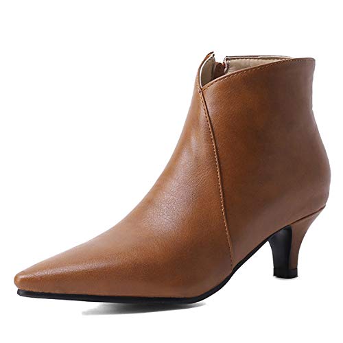 Cocey Damen Stiefeletten mit Kegelabsatz und Spitzem Zeh (Braun, 39EU) von Cocey