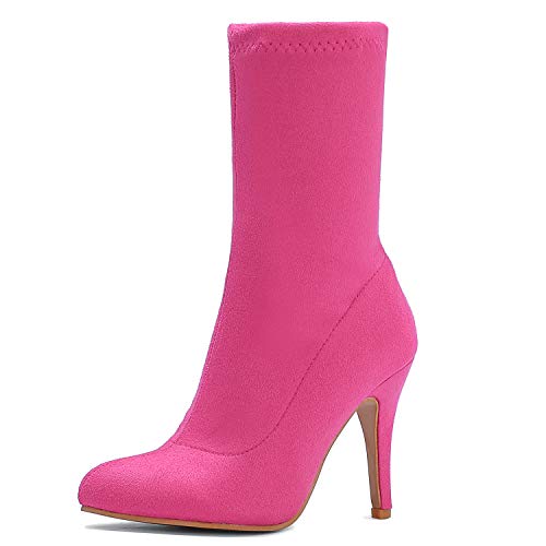 Cocey Damen Stretchstiefel mit Stiletto und 7 Farben (Fuchsie, 38EU) von Cocey