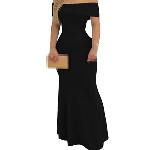 Cocey Damen Trägerloses Abendkleid - Hochtaille mit Schweißsaum für Festliche Anlässe (Schwarz, S) von Cocey