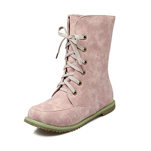 Cocey Damen Winter Stiefeletten Flach Gemütlich Schuhe (Rosa, 47 EU) von Cocey