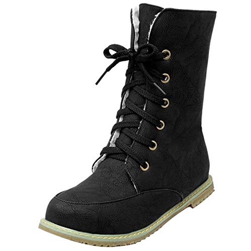 Cocey Damen Winter Stiefeletten Flach Gemütlich Schuhe (Schwarz, 45 EU) von Cocey
